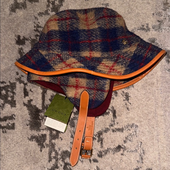 Gucci Accessories - Gucci Wool Plaid trapper bucket hat